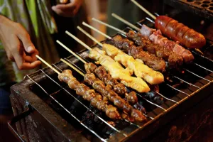 Stall Prints: Grilled meat, Street food, Olinda, Pernambuco, Brazil