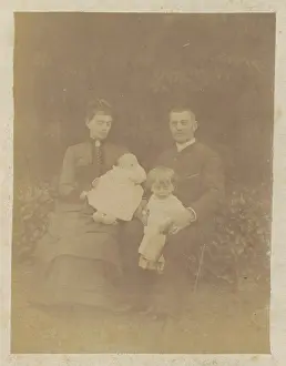 Group portrait of a French couple with two children