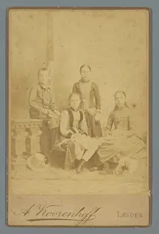 Group portrait of three girls and a boy