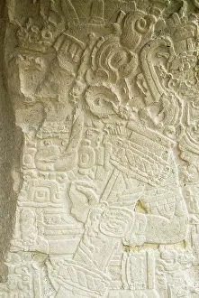 Artisan Prints: Guatemala, Peten, Tikal National Park, Great Plaza, Stela Portraying A Mayan King