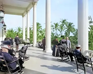 Florida Prints: Guests relaxing on Veranda, Royal Palm Hotel