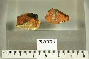 Mineral Prints: Gummite. minerals. North America; USA; North Carolina; Mitchell County; near Penland; Flat Rock Mine