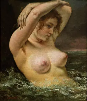 Realism Prints: Gustave Courbet; French; 1819-1877; The Venus in the Waves; 1868- 89; Oil on canvas