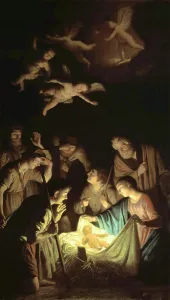 Adoration Prints: G.v.Honthorst, Adoration of the Shepherd