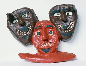 Three Objects Prints: Haitian folk art: papier mache death masks 1995