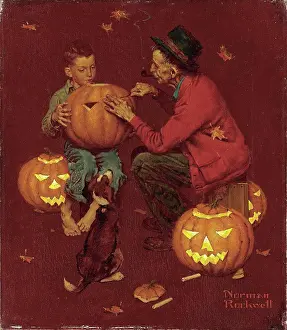 Mature Adult Prints: Halloween Norman Rockwell (1894-1978 American)