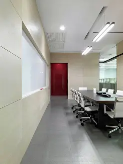 Place Of Work Prints: Hallway leading to door in conference room. Taipei, Taiwan. 06/22/2008