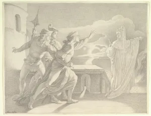 Father Prints: Hamlet and the Ghost of his Father mid-19th century Adam Vogler Austrian This dramatic nighttime subject