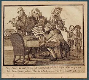 Handel Prints: Handel, Bach, Tartini, Quantz, Gluck and Jommelli, Anonymous