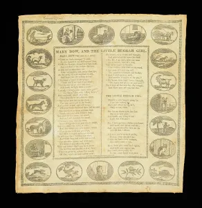 Written Prints: Handkerchief 1830-35 Boston Chemical Printing Company American The text of the poem 'Mary Dow' was written by