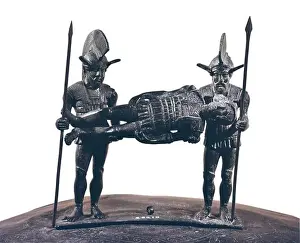 Soldiers Prints: Handle with warriors. Etruscan art