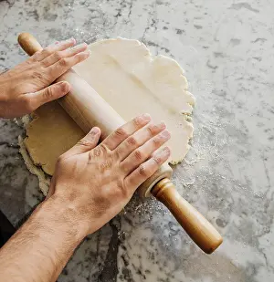 Flour Prints: hands kneading/rolling dough