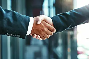 Greeting Prints: Handshake, business people and partnership