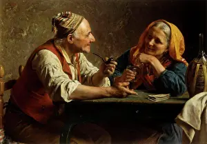 Smoking Prints: The Happy Couple. Luigi Bechi (1830-1919). Oil on canvas. 83.8 x 118.2cm
