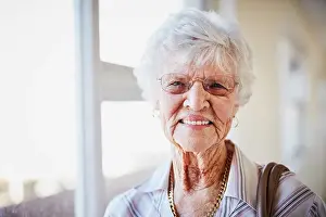 Grandma Prints: Happy, glasses and senior woman with fashion