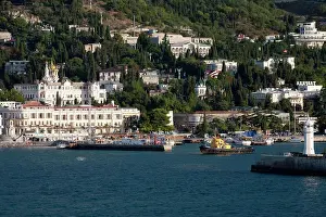 Folk Prints: Harbor entrance to the Black Sea Port of Yalta, Ukraine