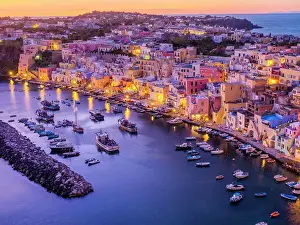 Quaint Prints: Harbor on Procida Island, Italy