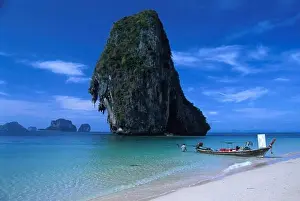 Rocks Prints: Hat Tham Phra Nang Beach, Krabi, Andaman Coast, Thailand, Asia