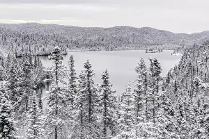Ontario Prints: Hattie Cove in witer on Lake Superior, Pukaskwa National Park, Ontario, Canada