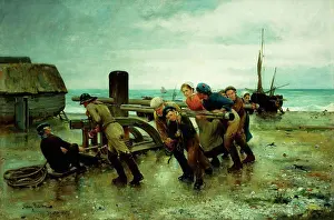Medium Group Prints: Hauling a Ship. Henry Bacon (1839-1912)