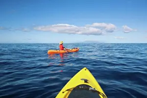 Glassy Prints: Hawaii, Maui, Kayakers on the south coast of Maui