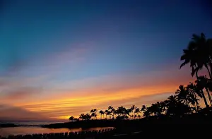 Unitedstates Prints: Hawaiian Beach at Sunset
