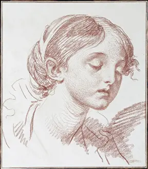 Jean Prints: Head of a Girl Looking Down