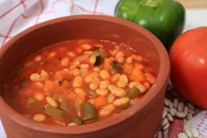 Vegetables Prints: A healthy vegetarian meal of white bean soup