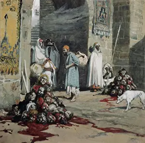 Old Testament Prints: Two Heaps of Skulls at the City Gate James Tissot (1836-1902 French) Jewish Museum