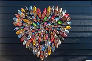 Benelux Prints: Heart made of Dutch clogs in the Open Air Museum Zaanse Schans