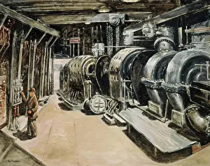 Industry Prints: Heart of the Wine (Water Pumps) 1953 Joseph Dethomas (b)