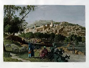 Palestine Prints: Hebron, engraved by Alfred Krausse after a picture by Harry Fenn
