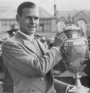 Golf Prints: Hector Thomson (golfer) with British Golf final cup with *****