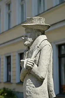 Memorials Prints: Heinrich Zille Monument, Nikolai Quarter, Mitte, Berlin, Germany, Europe