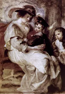 Baroque Style Prints: Helene Fourment and Her Children by Peter Paul Rubens