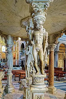 Urban Environment Prints: Hercules, detail marble pulpit