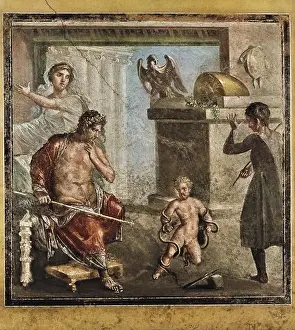 Frescoes Prints: Hercules Strangling the Snake. 1st c
