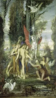 Swamp Prints: Hesiod and the Muses (Hesiode et les Muses) Gustave Moreau (1826-1898/French)