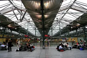 Capital Cities Prints: Heuston Station, Dublin city, County Dublin, Ireland, Passengers in train station