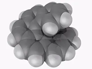 Matter Prints: Hexahelicene, molecular model. Aromatic compound with benzene rings angularly arranged to give a helical shape