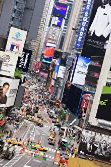 Large Group Prints: High angle view of Broadway looking towards Times Square