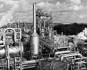 Contrast Prints: High angle view of a chemical plant