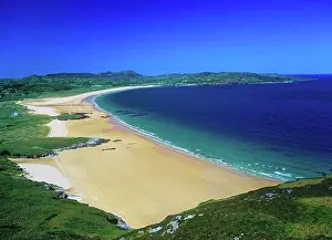 County Prints: High Angle View Of A Coastline, Portsalon Beach, County Donegal, Republic Of Ireland