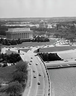 Capital Cities Prints: High angle view of a memorial, Lincoln Memorial, Washington DC, USA
