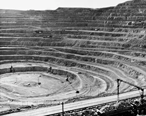 Metal Industry Prints: High angle view of an open pit copper mine, Ajo, Arizona, USA