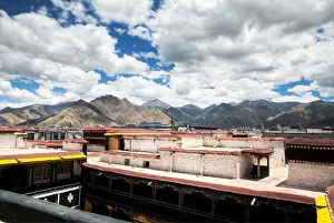 Capital Cities Prints: High angle view of a residential structure, Lhasa, Tibet