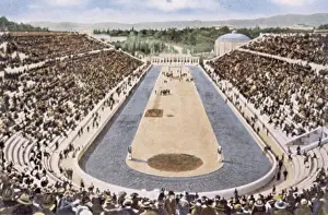 Capital Cities Prints: High angle view of a stadium, Olympic Stadium, Athens, Greece, c.1906