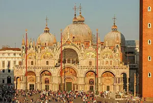 Atmospheric Light Prints: High angle view at sunset, St Marks Basilica