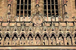 Museums Prints: High Gothic jamb statues on the main entrance of the west facade