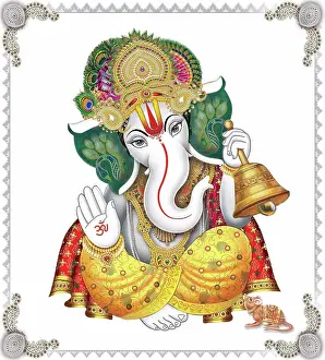 Gods Prints: High Resolution Indian Gods Ganesha Digital Painting